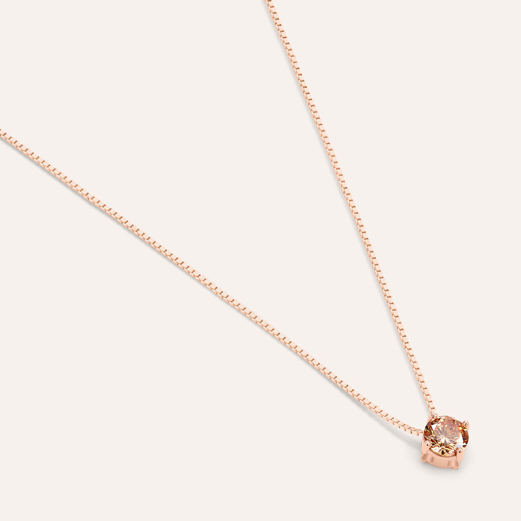 Collana Punto Luce Silver Rainbow Argento Rosa Cubic Zirconia