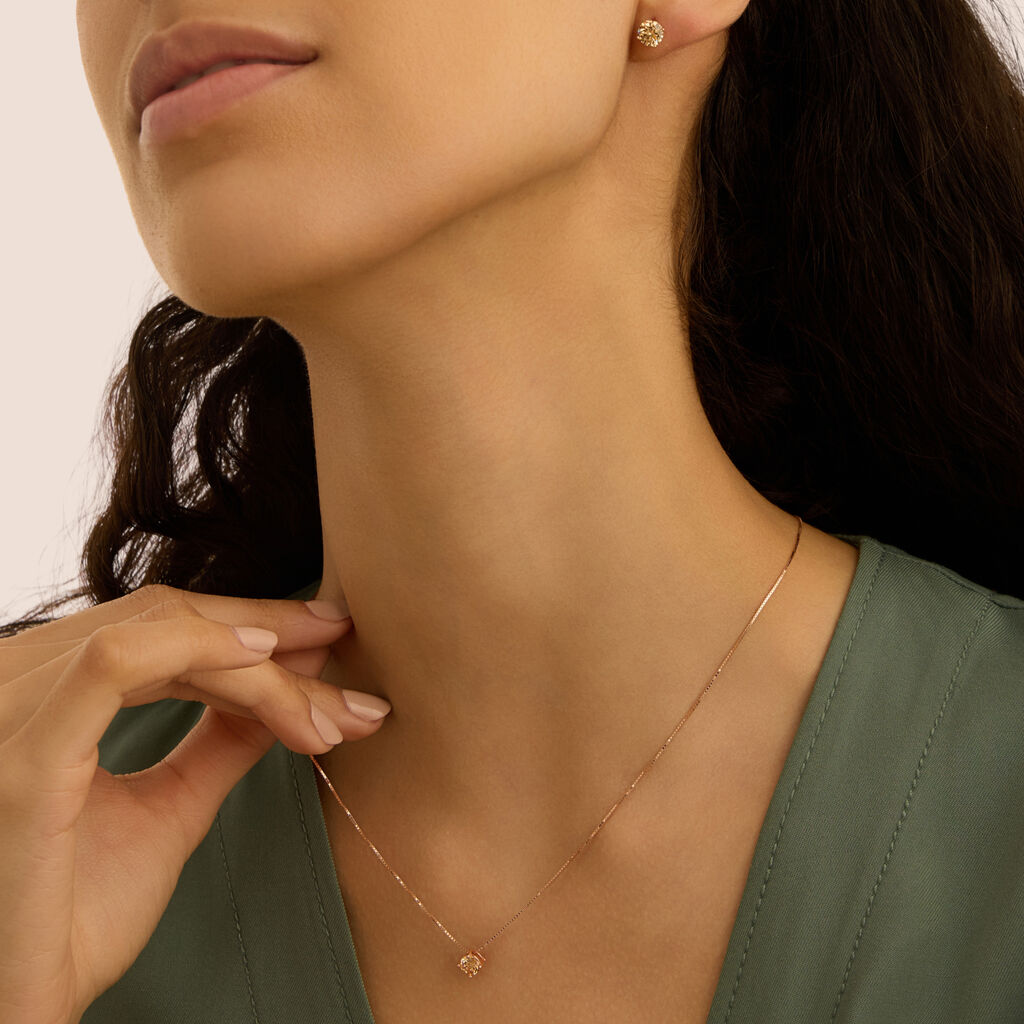 Orecchini Lobo Punto Luce Silver Rainbow Argento Rosa Cubic Zirconia