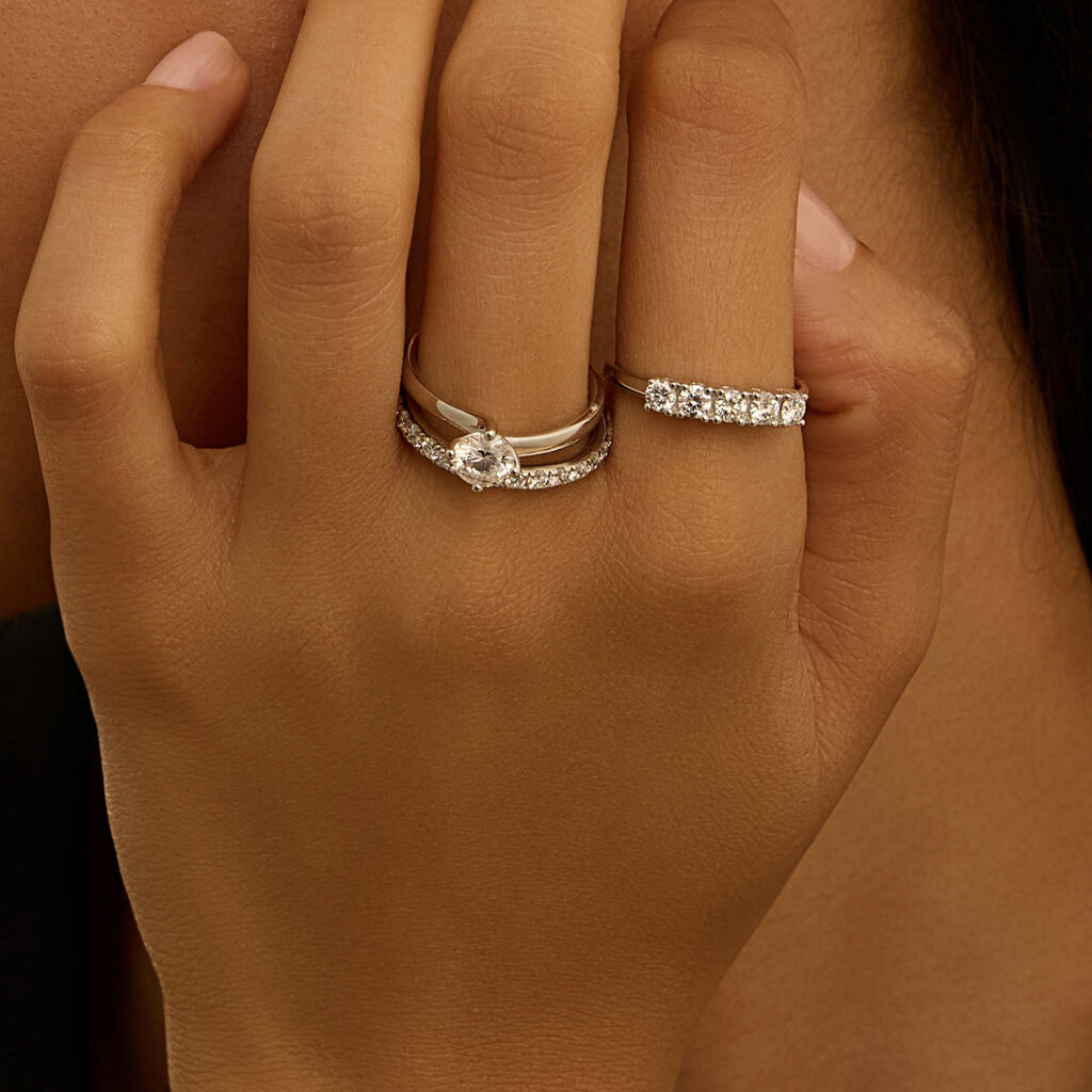 Anello Eternity Diamade Oro Bianco Diamante Lab-Grown