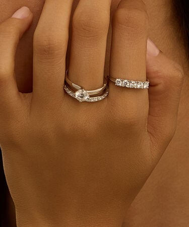 Anello Eternity Diamade Oro Bianco Diamante Lab-Grown