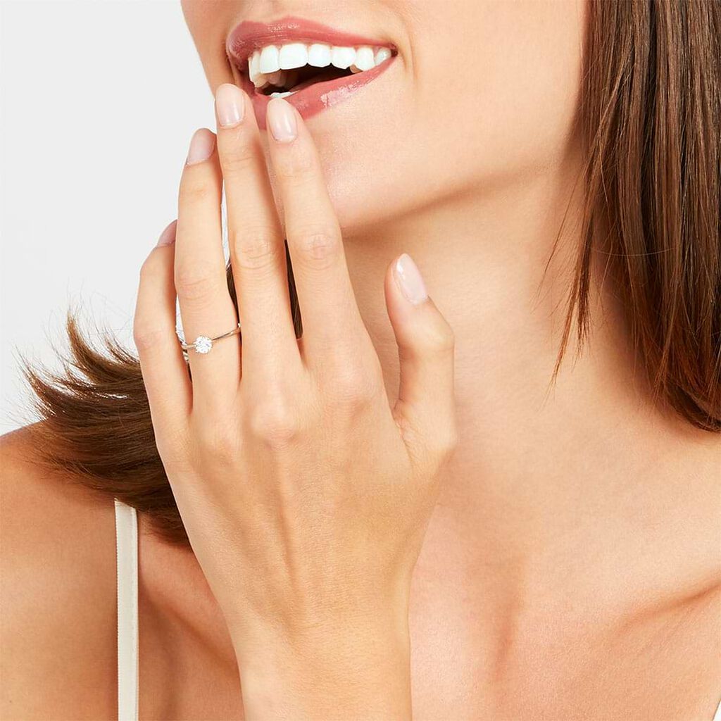 Anello Solitario Silver Elegance Argento Rodiato Cubic Zirconia