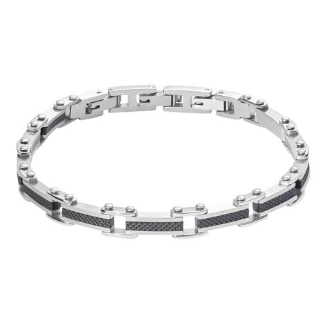 Bracciale Man Code Acciaio Bicolore Bianco / Nero Cristallo - Bracciali Uomo | Stroili