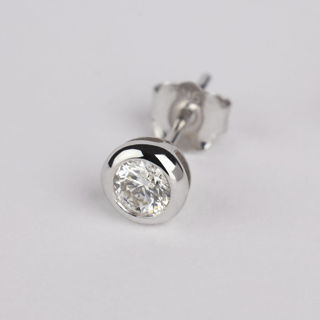 Orecchini Lobo Punto Luce Grace Oro Bianco Diamante - Orecchini a Lobo Donna | Stroili