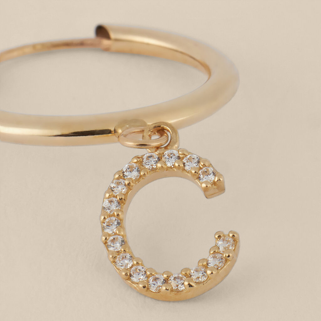 Mono Orecchino A Cerchio Toujours Oro Giallo Cubic Zirconia