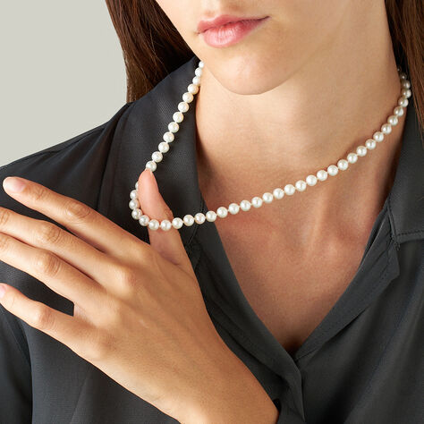 Collana Gabrielle Oro Bianco Perla D'Acqua Dolce Cubic Zirconia - Collane Donna | Stroili