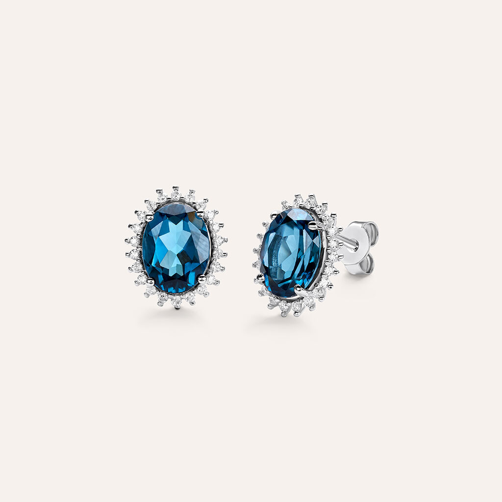 Orecchini Lobo Amélie Oro Bianco Topazio Cubic Zirconia - Orecchini a Lobo Donna | Stroili