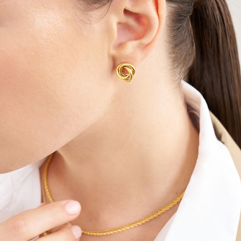 Orecchini Lobo Desideria Argento Nobile Dorato - Orecchini a Lobo Donna | Stroili