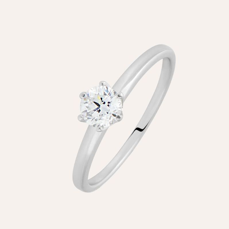 Anello Solitario Diamade Oro Bianco Diamante Lab-Grown - Anelli con Pietre Donna | Stroili