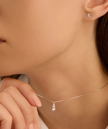 Orecchini Lobo Punto Luce Bon Ton Oro Bianco Cubic Zirconia