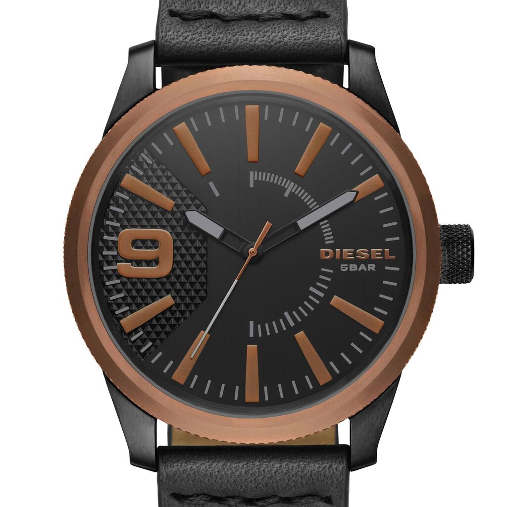 Solo tempo con cassa in acciaio e cinturino in pelle nera