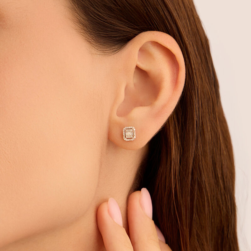 Orecchini Lobo Sophia Oro Bianco Diamante - Orecchini a Lobo Donna | Stroili