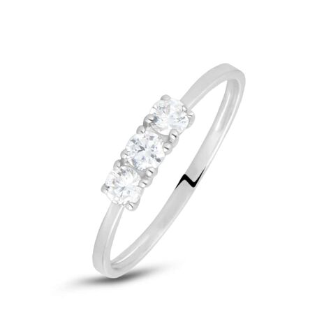 Anello Trilogy Claire Oro Bianco Cubic Zirconia - Anelli con Pietre Donna | Stroili