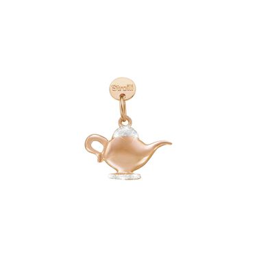 Charm in argento rosato e glitter