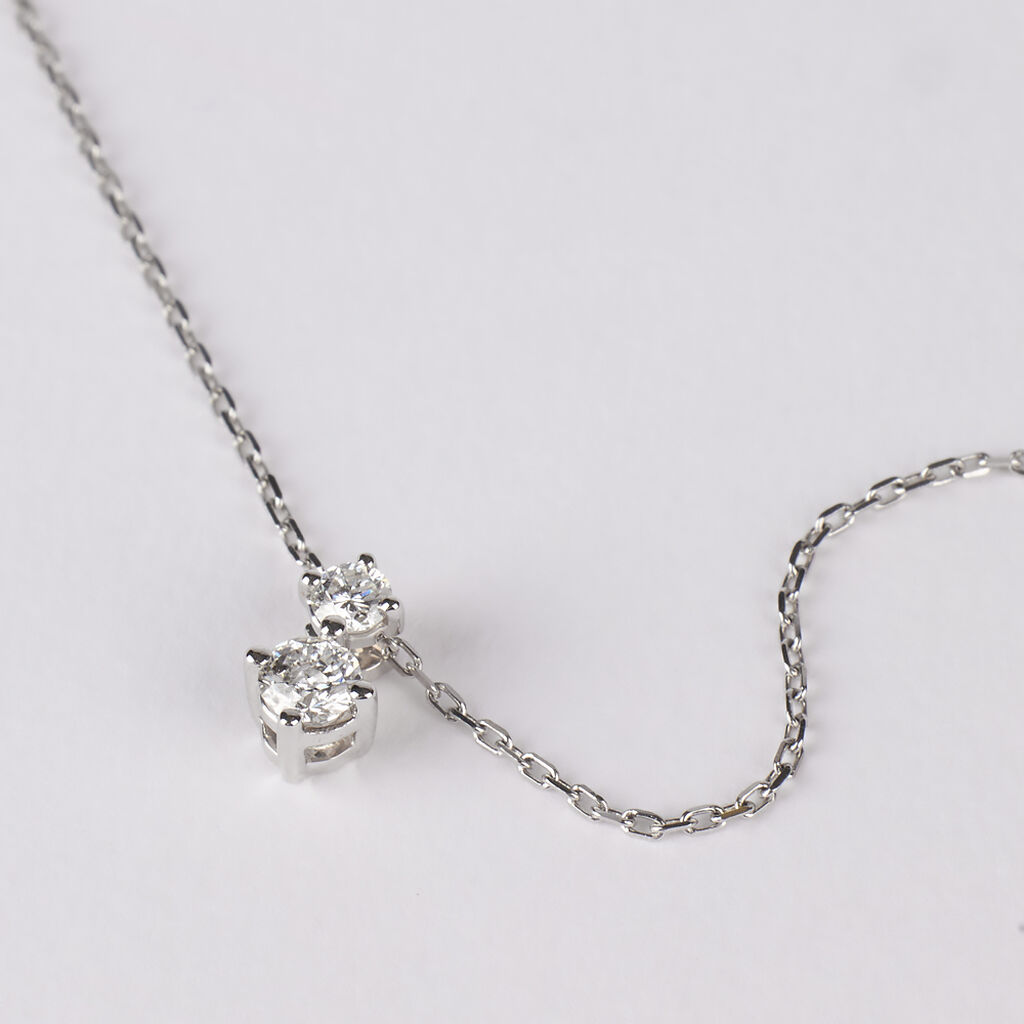 Collana Punto Luce Grace Oro Bianco Diamante