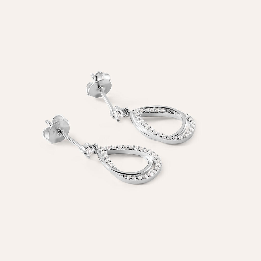 Orecchini Lobo Silver Shine Argento Rodiato Cubic Zirconia