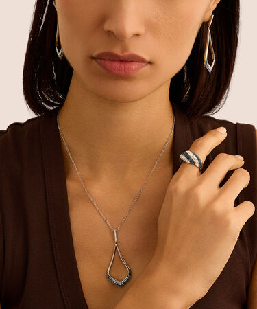 Collana Aura Acciaio Cristallo