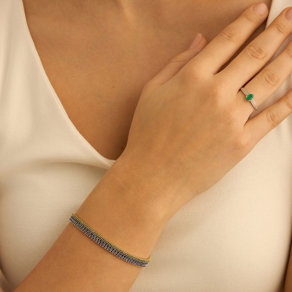 Bracciale Tennis Charlotte Oro Bianco Zaffiro - Bracciali Tennis Donna | Stroili