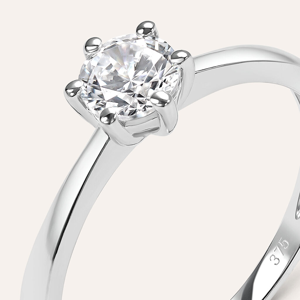 Anello Solitario Claire Oro Bianco E Cubic Zirconia - Anelli con Pietre Donna | Stroili
