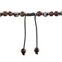 Bracciale in corda pietre e acciaio bicolore