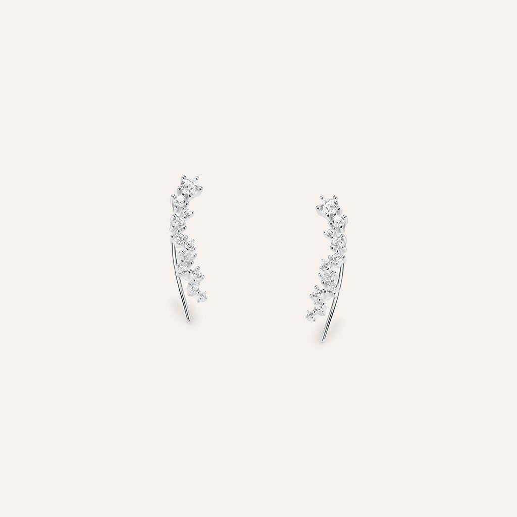 Orecchini Lobo Silver Elegance Argento Rodiato Cubic Zirconia