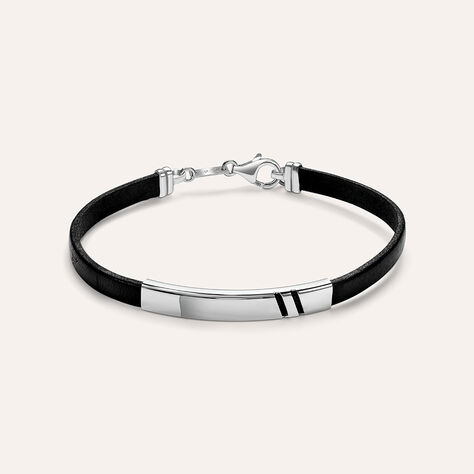 Bracciale Con Targhetta Gentleman Argento Rodiato - Bracciali Uomo | Stroili