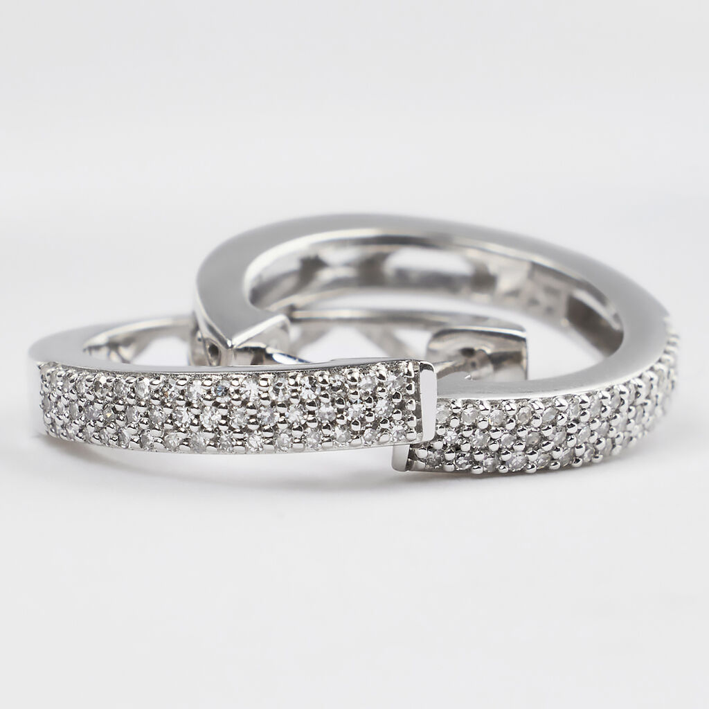 Orecchini A Cerchio Sophia Oro Bianco Diamante - Orecchini a Cerchio Donna | Stroili