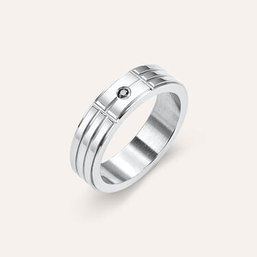 Anello Fascia Man Code Acciaio Cubic Zirconia Anello Fascia Man Code Acciaio Cubic Zirconia