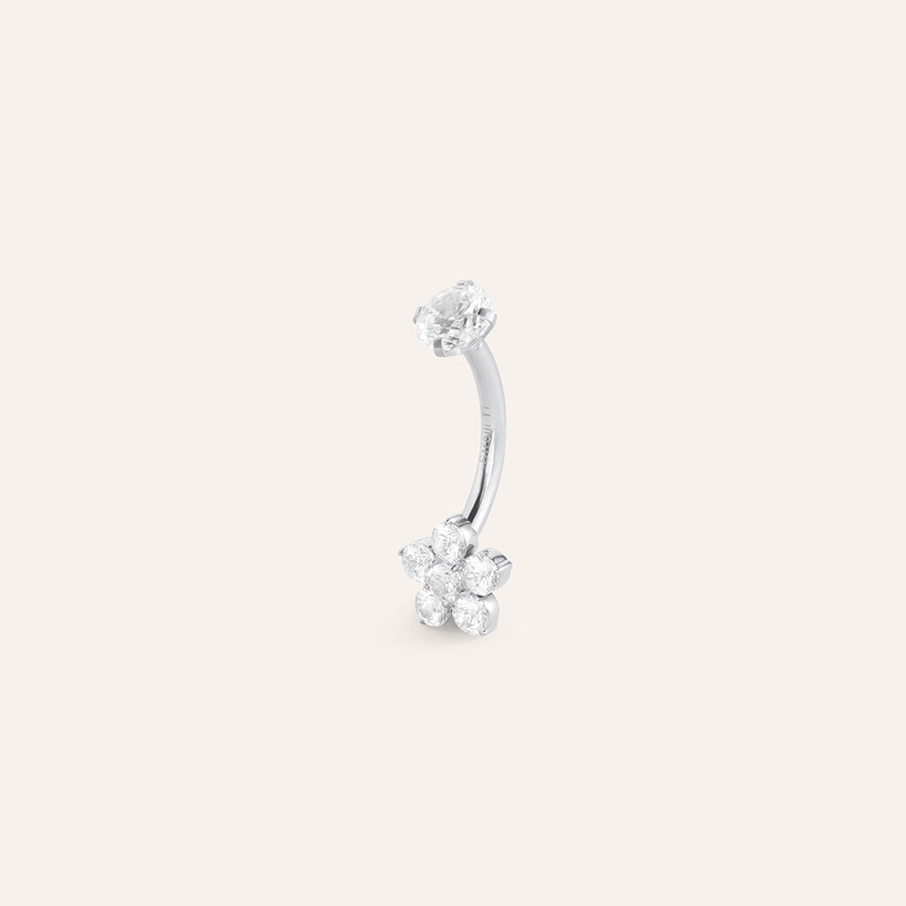 Piercing Ombelico Punto Luce Moonlight Titanio ASTM F316 Cubic Zirconia