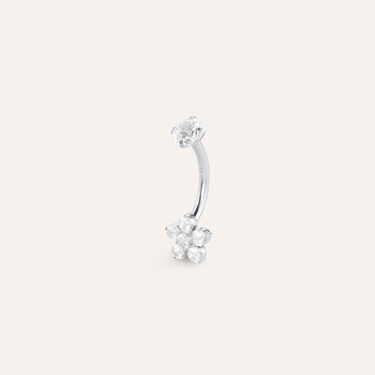 Piercing Ombelico Punto Luce Moonlight Titanio ASTM F136 Cubic Zirconia