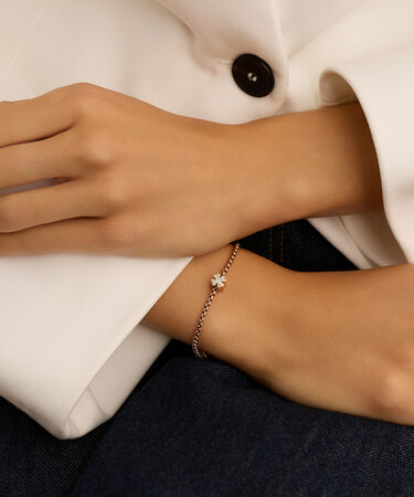 Charm Essential Code Acciaio Rosa Cristallo