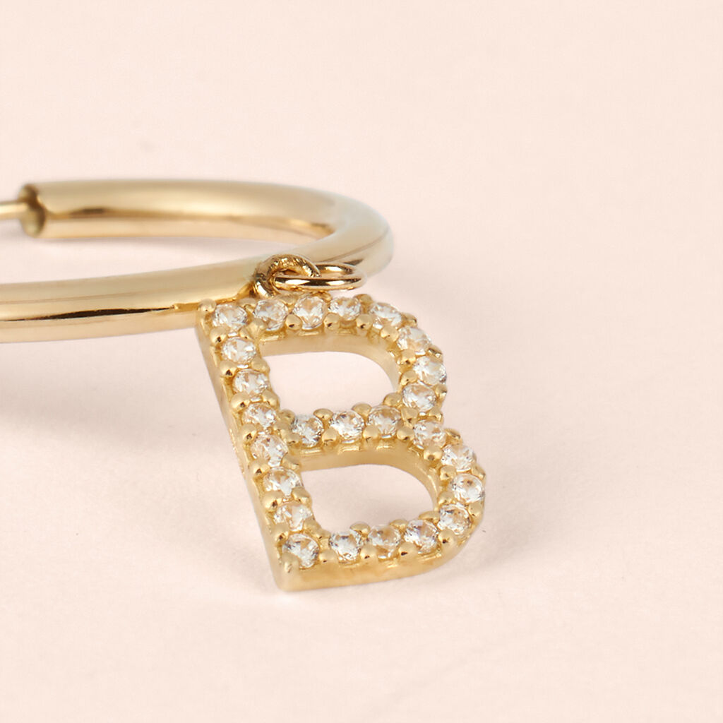 Mono Orecchino A Cerchio Toujours Oro Giallo Cubic Zirconia