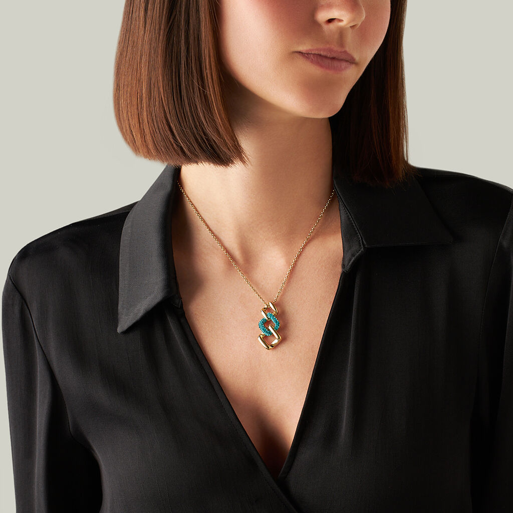 Collana Lady Phantasya Acciaio Dorato Cristallo - Collane Donna | Stroili