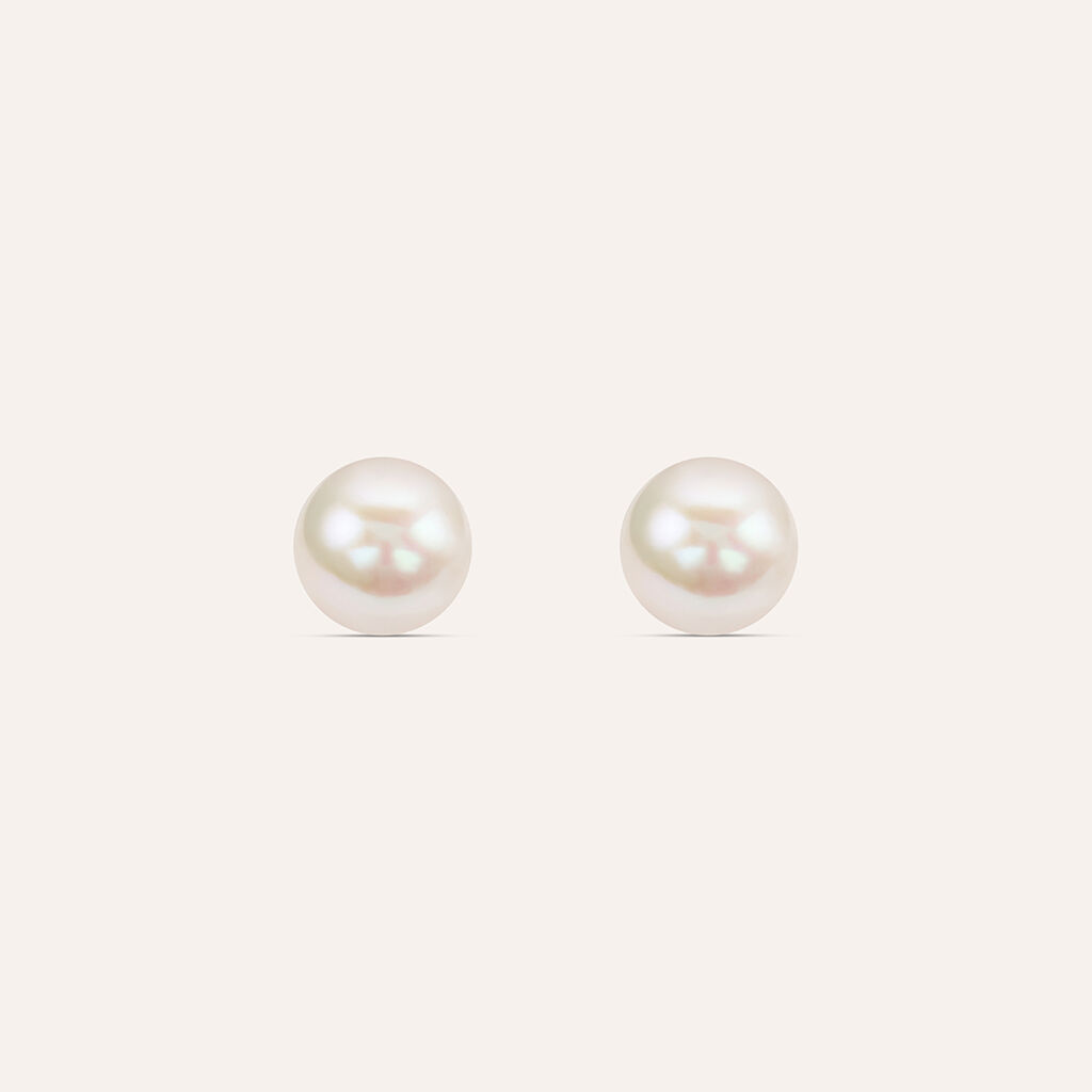 Orecchini Lobo Silver Pearls Argento Rodiato Perla sintetica