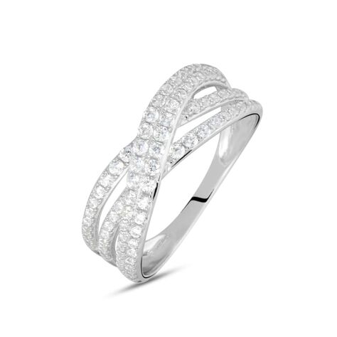 Anello Fascia Claire Oro Bianco Cubic Zirconia - Anelli a Fascia Larga Donna | Stroili