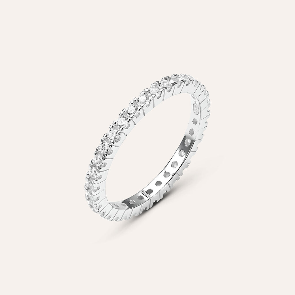 Anello Eternity Silver Elegance Argento Rodiato Cubic Zirconia
