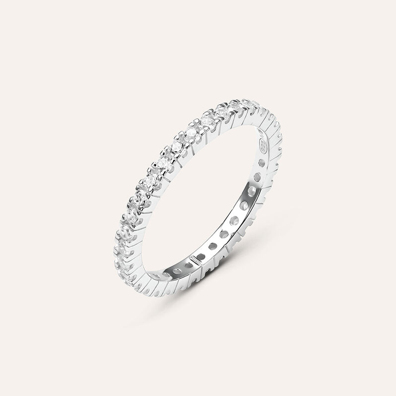 Anello Eternity Silver Elegance Argento Rodiato Cubic Zirconia - Anelli Eternity Donna | Stroili