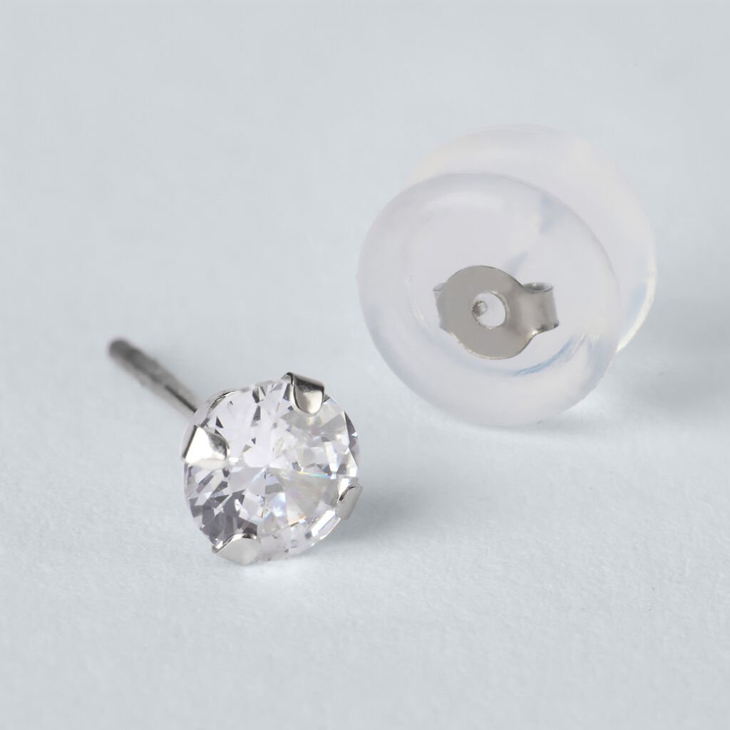 Orecchini Lobo Punto Luce Bon Ton Oro Bianco Cubic Zirconia - Orecchini a Lobo Donna | Stroili