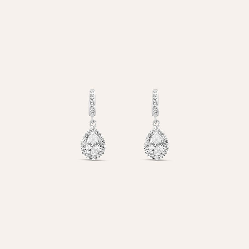 Orecchini Lobo Claire Oro Bianco Cubic Zirconia - Orecchini a Lobo Donna | Stroili