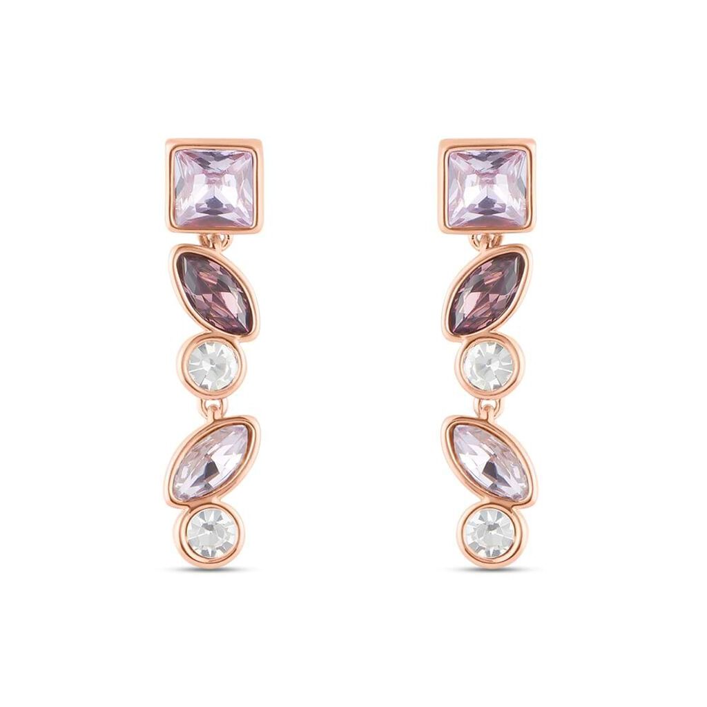Orecchini Pendenti Violet Ottone Rosa Cristallo - Orecchini Pendenti Donna | Stroili