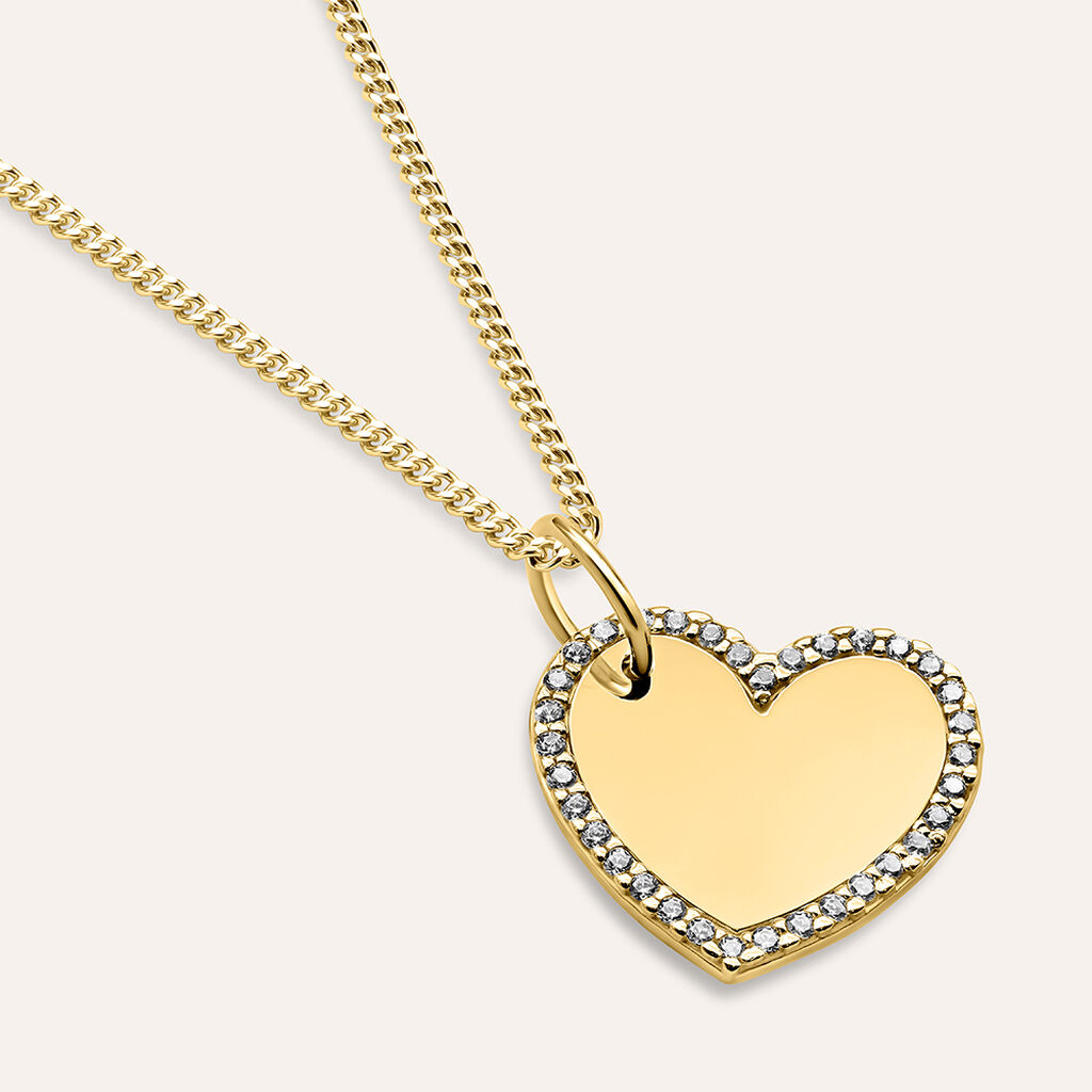 Pendente Poème Oro Giallo Cubic Zirconia - Ciondoli con Incisione Donna | Stroili