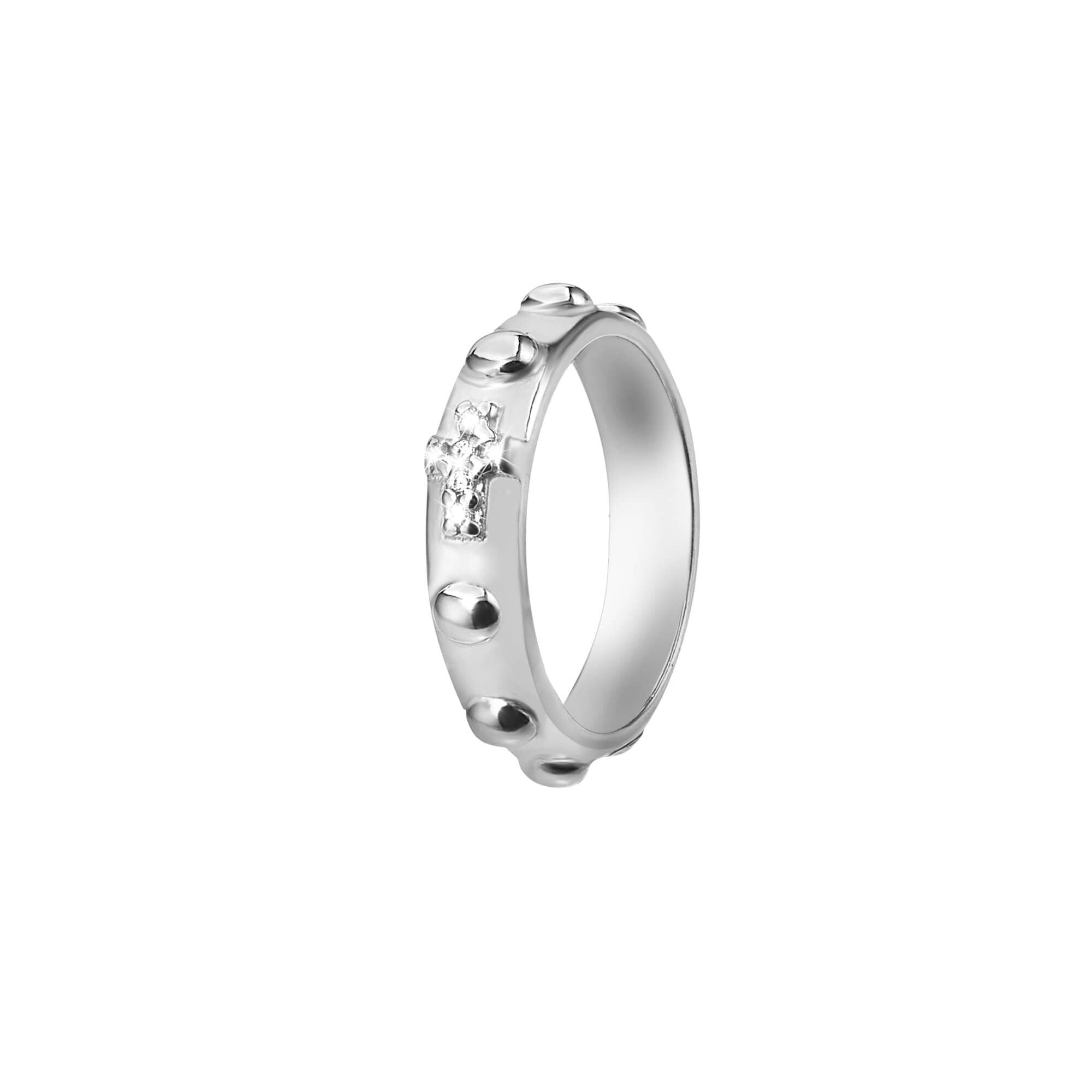 Anello rosario acciaio sale