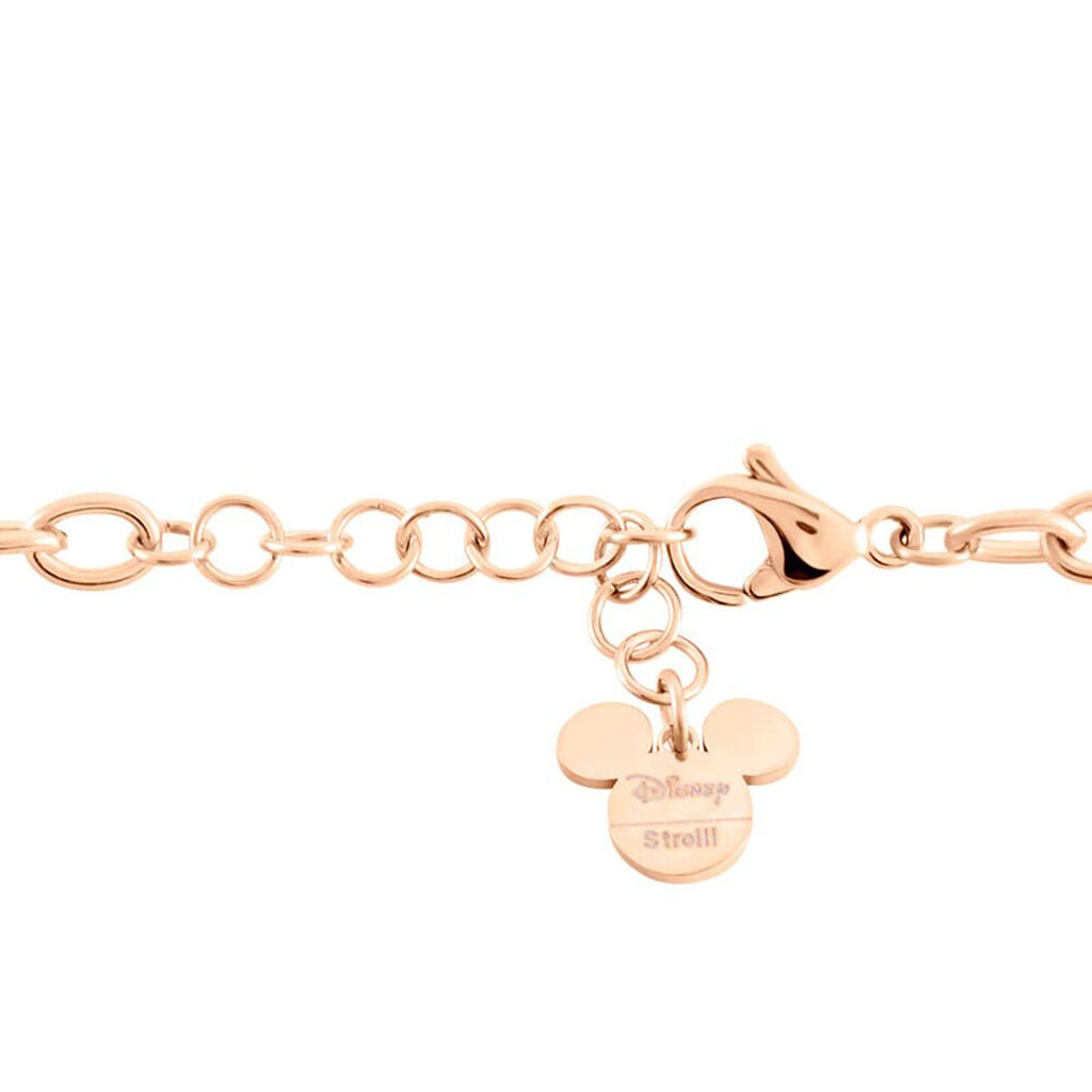 Bracciale Mickey Mouse & Friends Acciaio Rosa Cristallo - Bracciali con Incisione Donna | Stroili