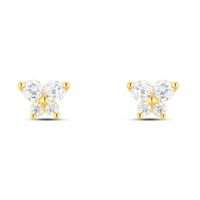 Orecchini Lobo Bon Ton Oro Giallo Cubic Zirconia