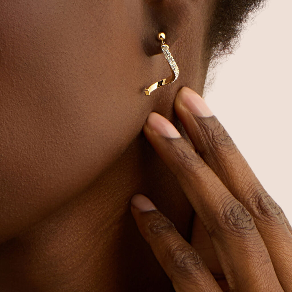 Orecchini Pendenti Crystal Gold Oro Giallo Cristallo