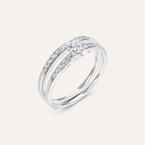 Anello Solitario Silver Elegance Argento Rodiato Cubic Zirconia - Anelli con Pietre Donna | Stroili