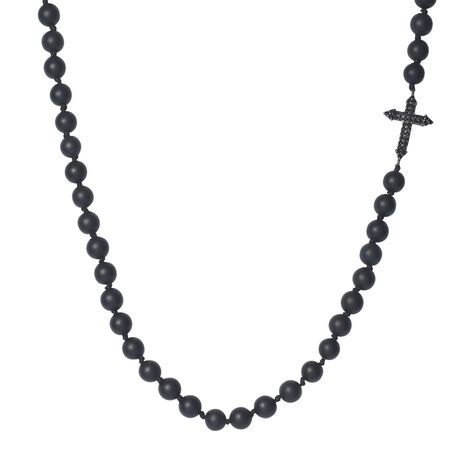 Collana Man Code Metallo Nero Cubic Zirconia Agata Nera - Collane Uomo | Stroili