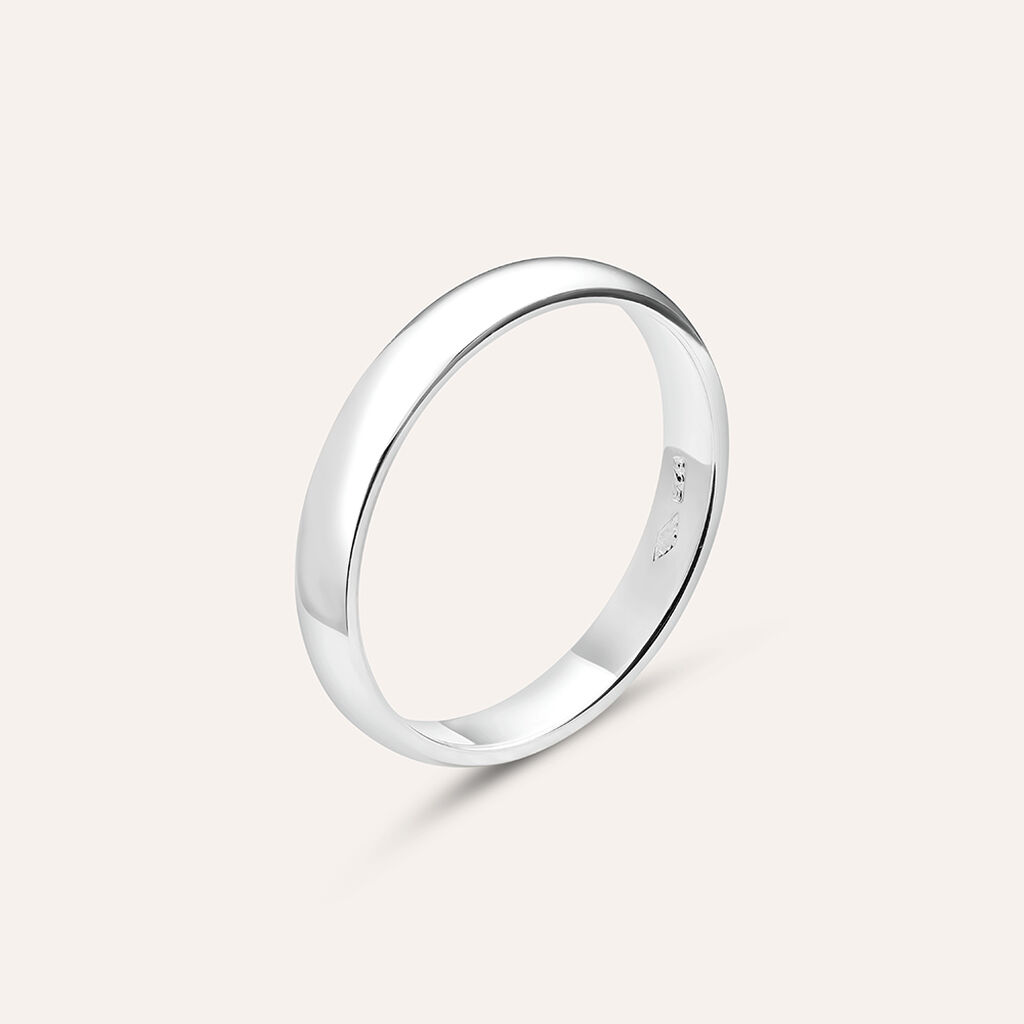 Fede Classica 3 mm Argento Rodiato