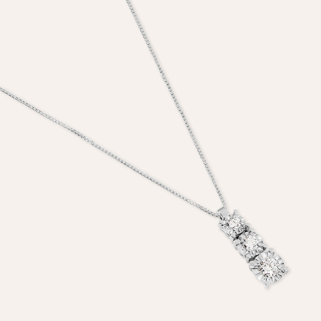 Collana Trilogy Diamotion Oro Bianco Diamante