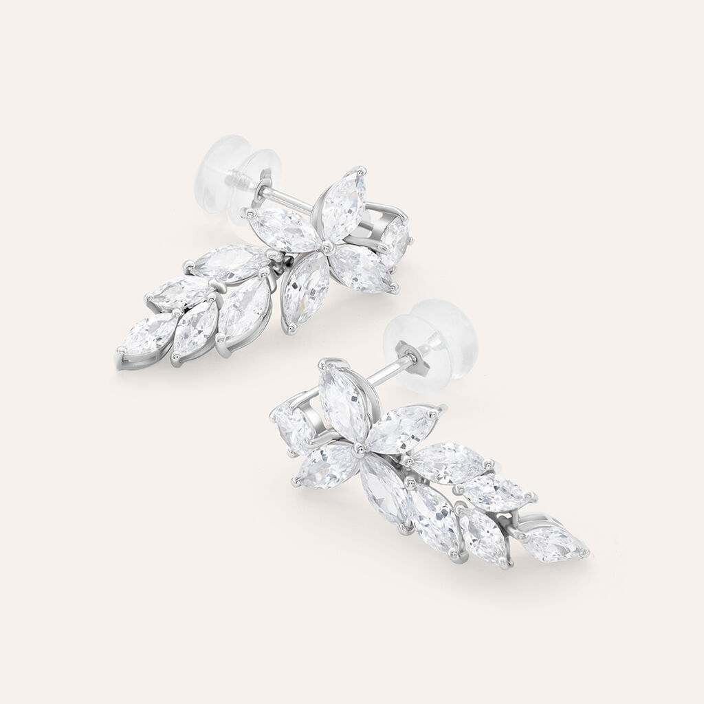 Orecchini Pendenti Claire Oro Bianco Cubic Zirconia