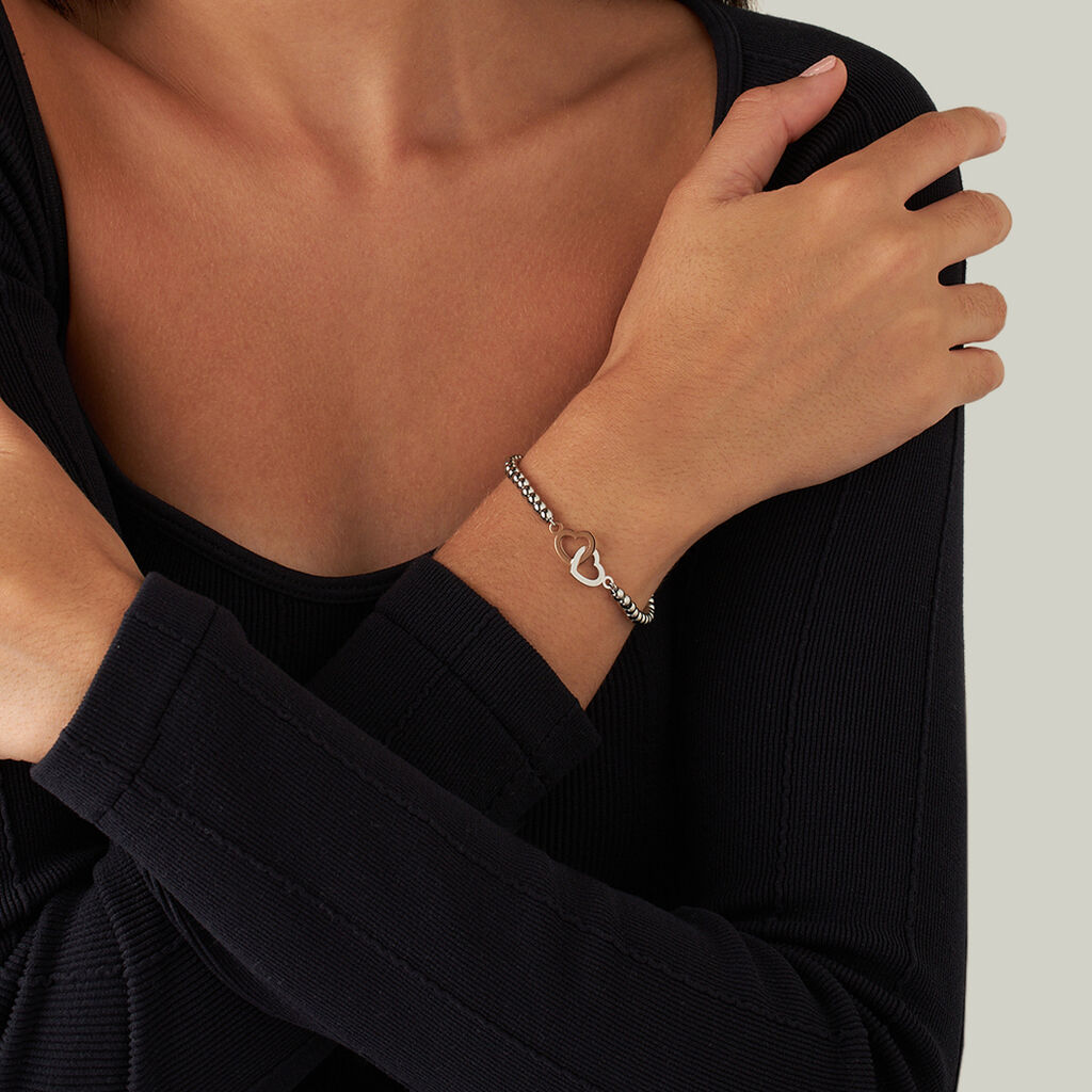Bracciale Lady Chic Acciaio Bicolore Bianco / Rosa - Bracciali Love Donna | Stroili